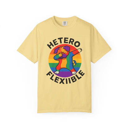 Colorful Unisex Graphic T-Shirt with Hetero Flexible Dog Design