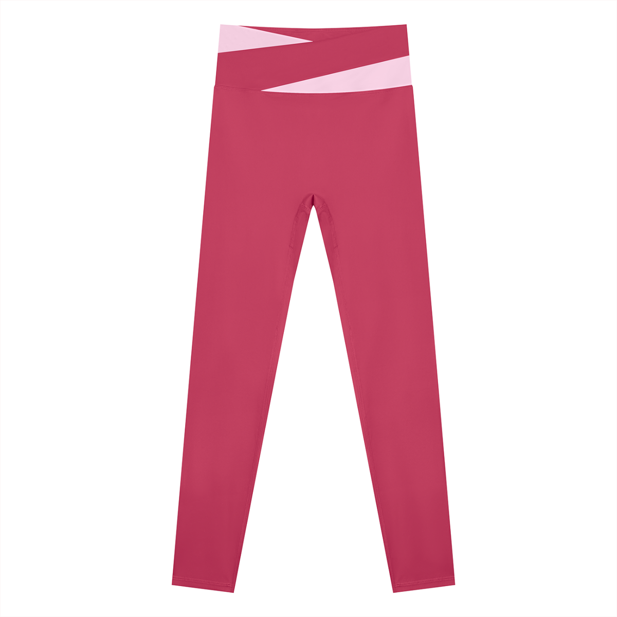Block Two-Tone Leggings in Rose Red with Pink, women's activewear