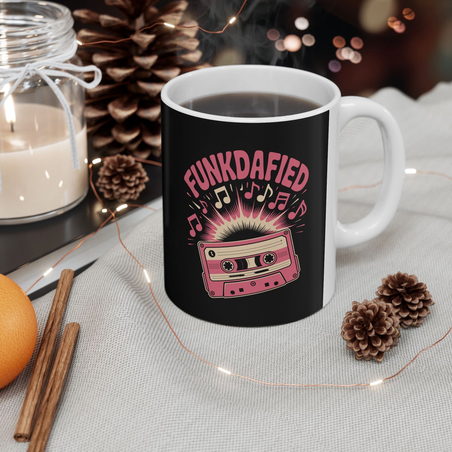 Fun Retro Ceramic Mug, Coffee Cup for Music Lovers, Gifts for Birthdays, Home Decor, Unique Beverageware