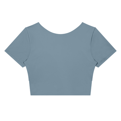 Block Short-Sleeve Crop Top, women's activewear, view 6