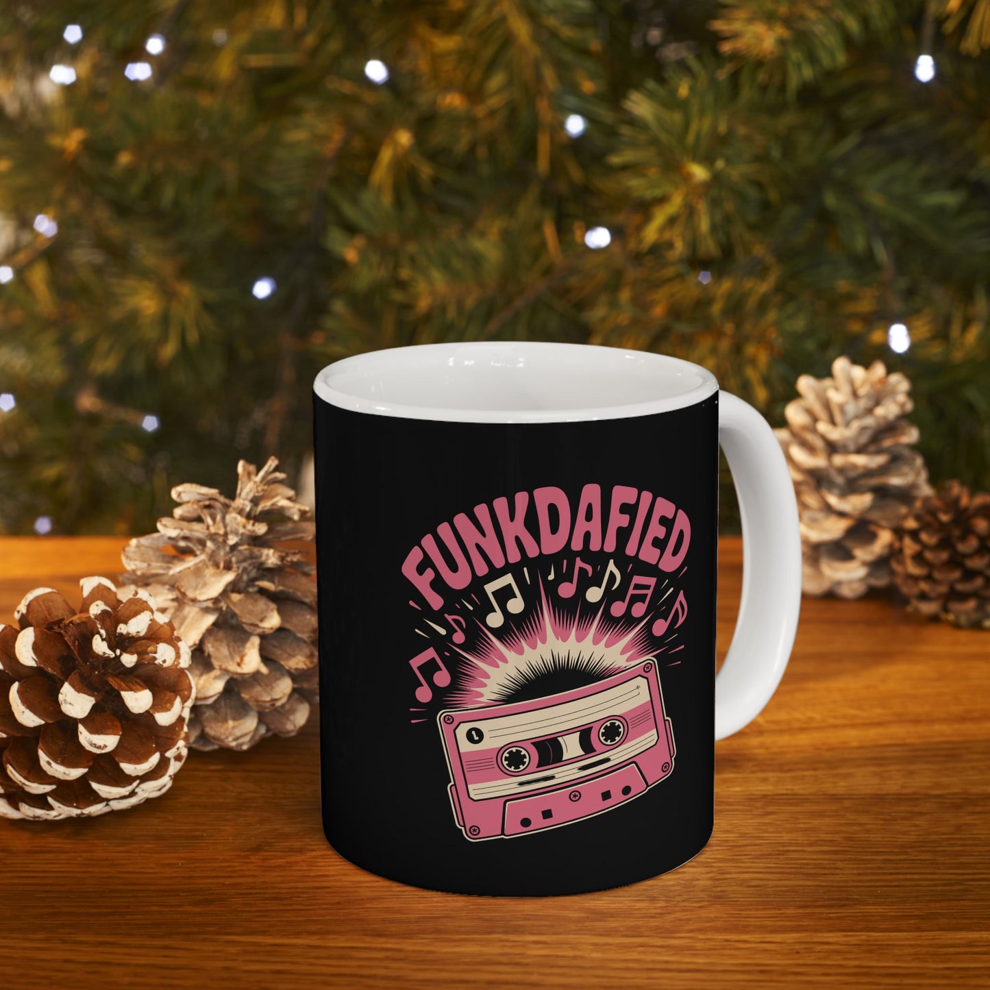 Fun Retro Ceramic Mug, Coffee Cup for Music Lovers, Gifts for Birthdays, Home Decor, Unique Beverageware