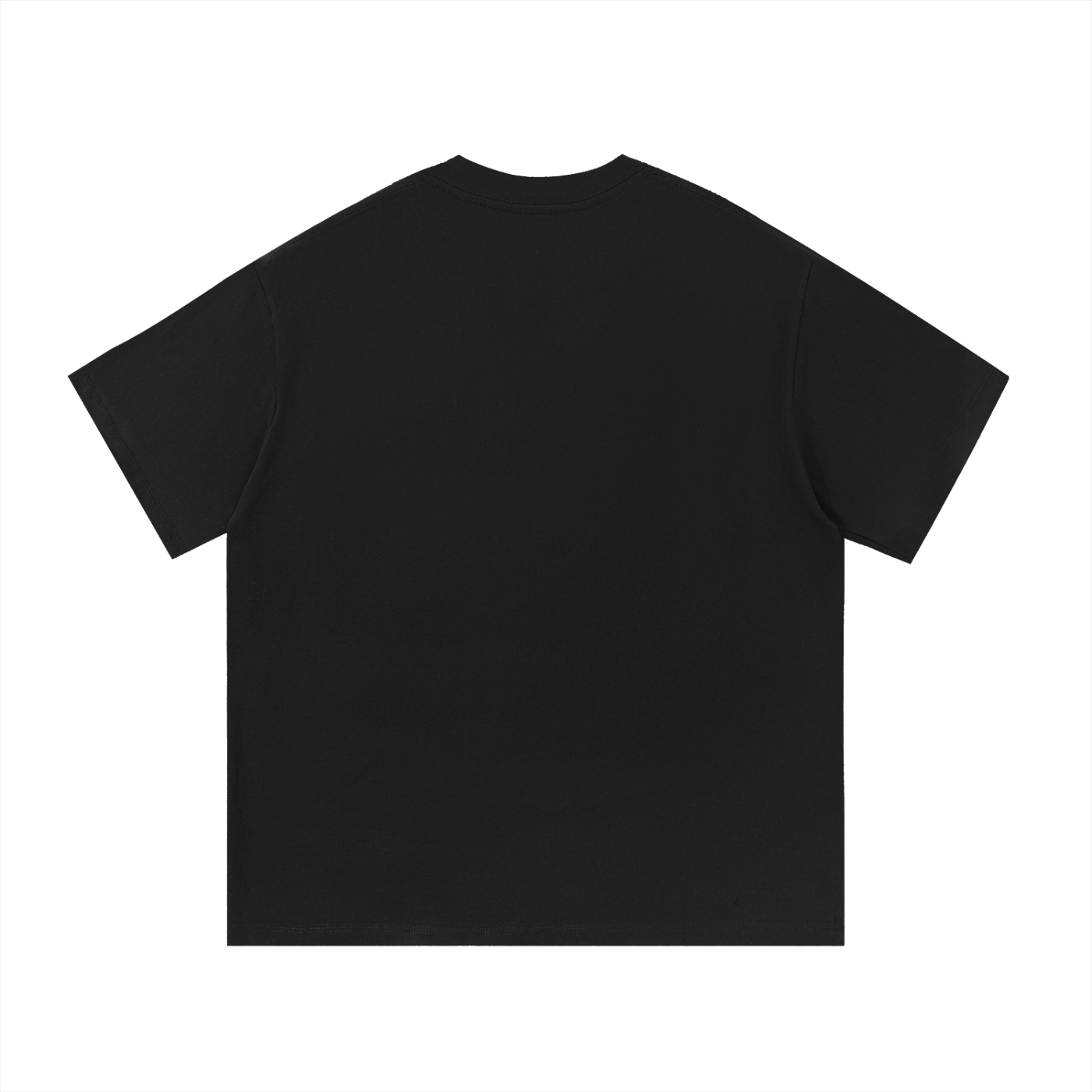 Black Essential Cotton T Shirt back view, short sleeve, round neck, casual unisex basic tee