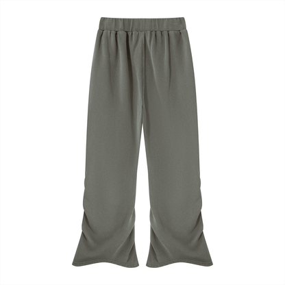 Vintage Wash Ruched Flare Sweatpants, women's streetwear