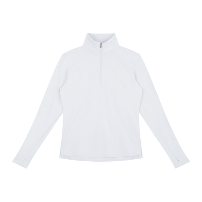 Recover Waffle Quarter-Zip in White, women's activewear