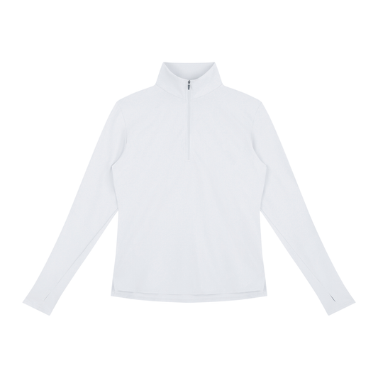Recover Waffle Quarter-Zip in White, women's activewear