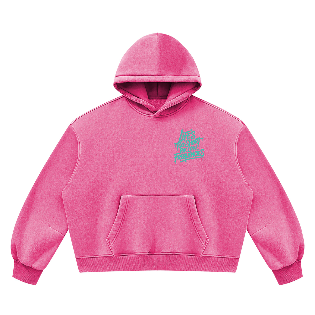 Low Frequencies Vintage Wash Hoodie in Rose Red, unisex streetwear