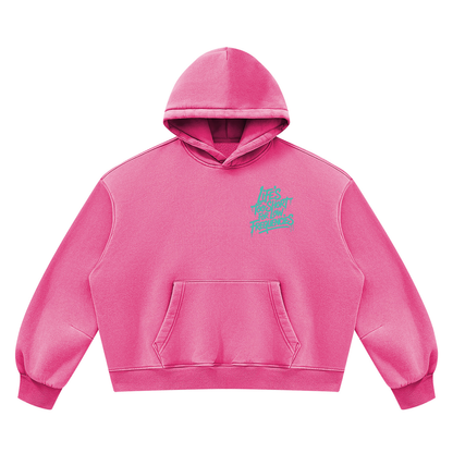 Low Frequencies Vintage Wash Hoodie in Rose Red, unisex streetwear