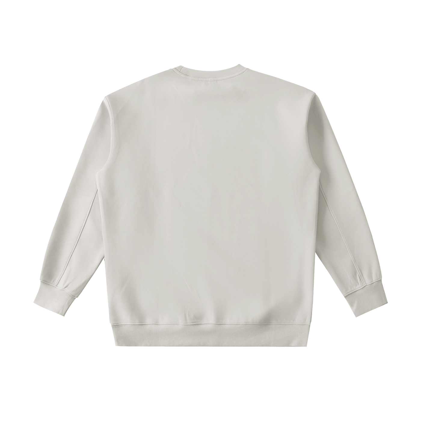 Unisex heavyweight crewneck sweatshirt in beige with loose fit and drop shoulder design, cotton-polyester-spandex blend, perfect for casual streetwear and outdoor use