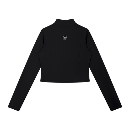 Block Panelled Zip Jacket in Black, women's activewear