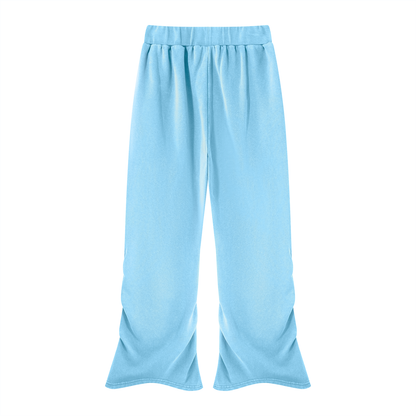 Vintage Wash Ruched Flare Sweatpants, women's streetwear, view 2