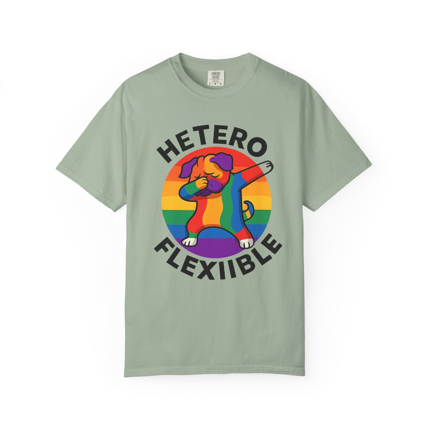Colorful Unisex Graphic T-Shirt with Hetero Flexible Dog Design