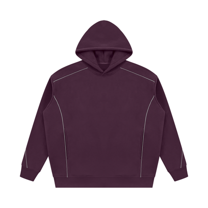 Essential Piping Fleece Hoodie in Plum Purple, unisex streetwear