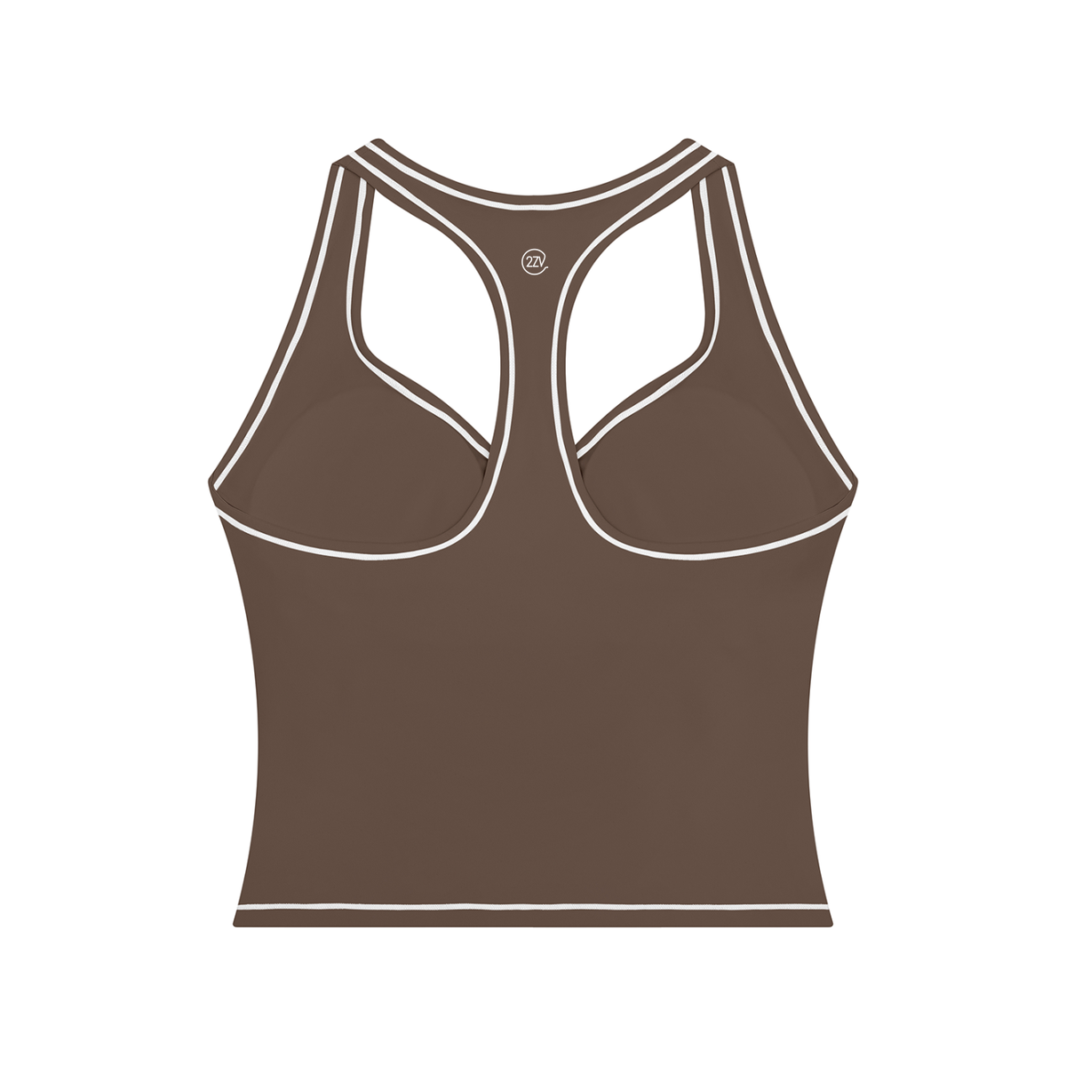 Stride Topstitch Crop Tank in Coffee, women's activewear