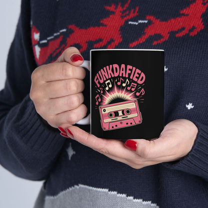 Fun Retro Ceramic Mug, Coffee Cup for Music Lovers, Gifts for Birthdays, Home Decor, Unique Beverageware