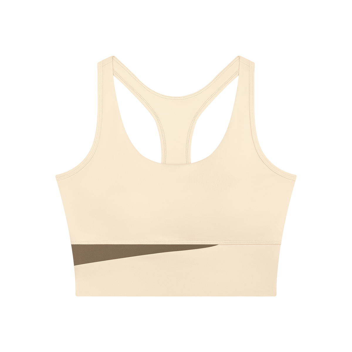 Block Two-Tone Crop Tank in Apricot with Khaki, women's activewear