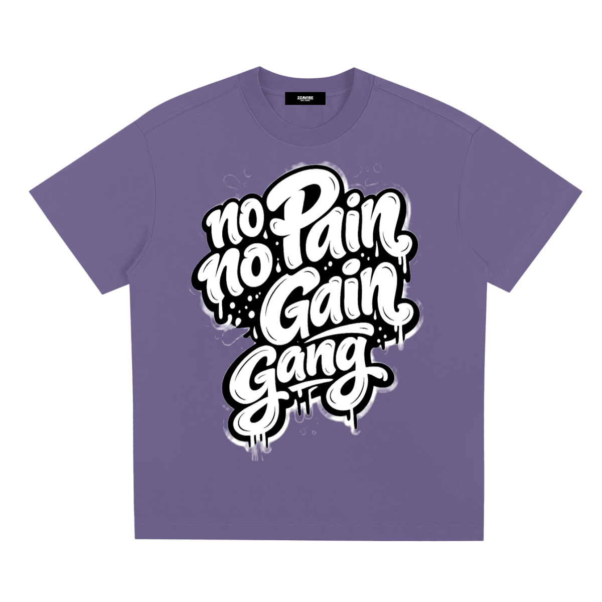 No Pain No Gain Gang Cooling Tee in Misty Purple, unisex gym wear