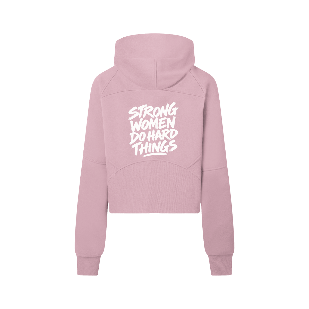 Strong Women Do Hard Things Cropped Half-Zip Hoodie, women's streetwear, view 4