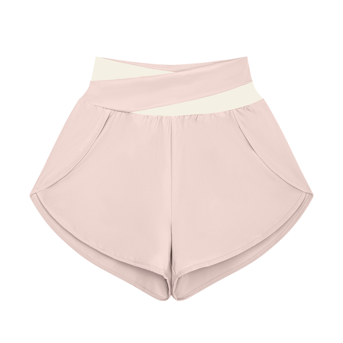 Block Lined Training Shorts in Light Pink with Apricot, women's activewear
