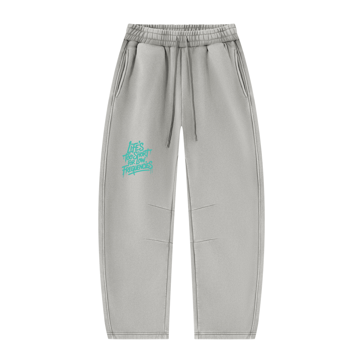 Low Frequencies Barrel Leg Sweatpants in Light Gray, unisex streetwear