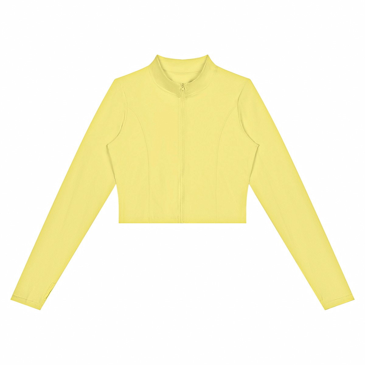 Tandem Cropped Zip Jacket in Yellow, women's activewear