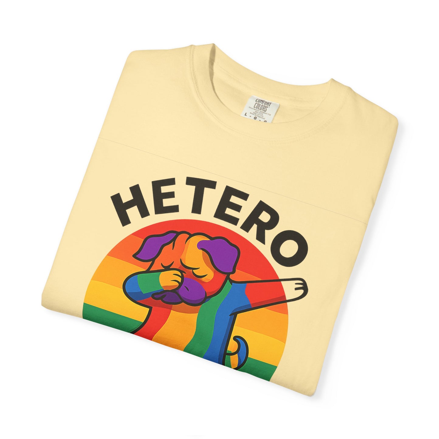 Colorful Unisex Graphic T-Shirt with Hetero Flexible Dog Design