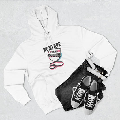 Retro Mixtape Fleece Hoodie | Nostalgic Pullover for Music Lovers | Perfect for Cozy Days, Gifts, Casual Style, Music Festivals