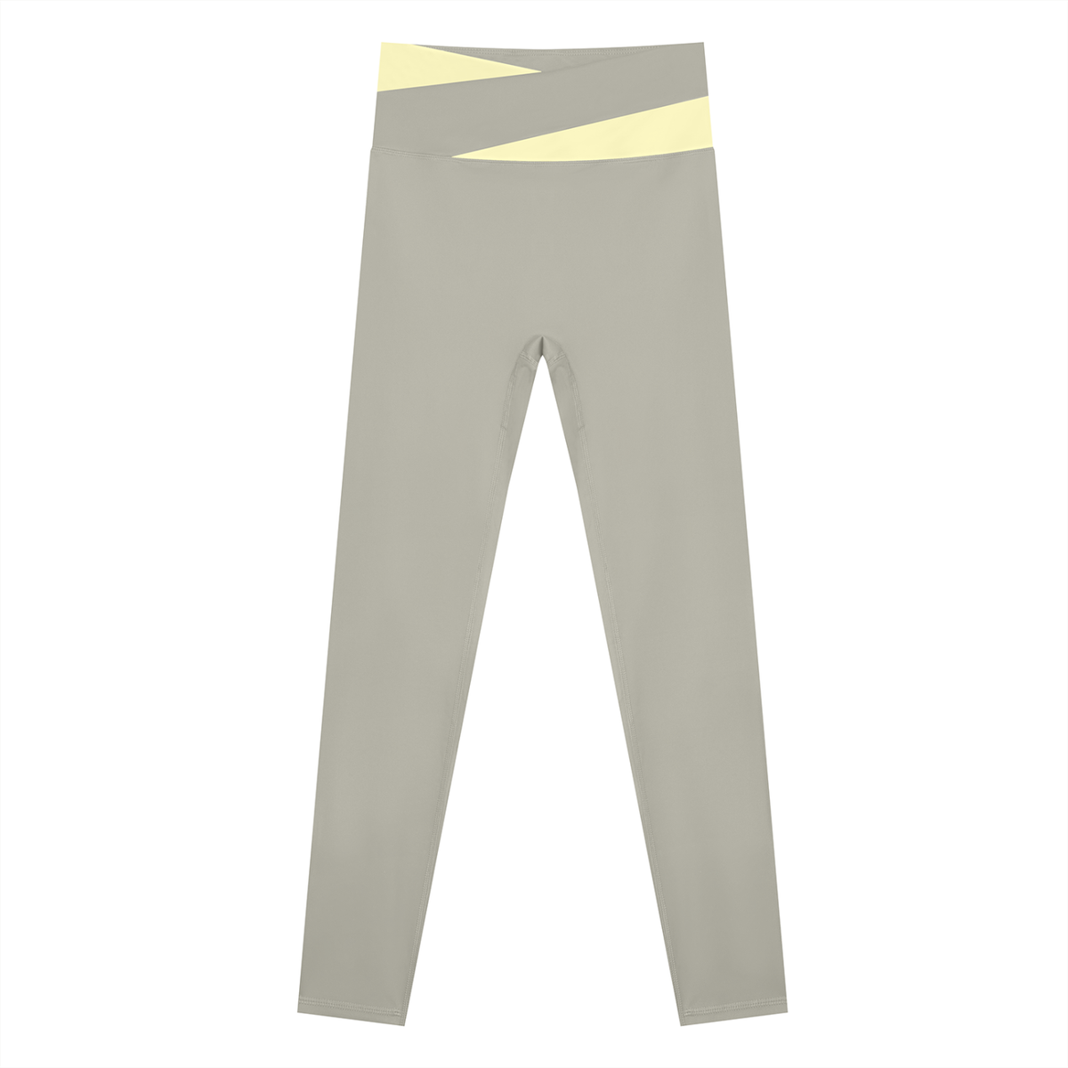 Block Two-Tone Leggings in Light Gray with Light Yellow, women's activewear
