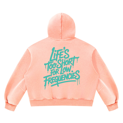 Low Frequencies Vintage Wash Hoodie, unisex streetwear, view 2