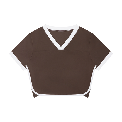 Stride V-Neck Ringer Tee, women's activewear, view 4