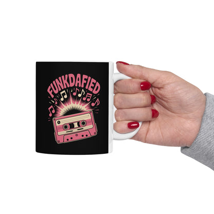 Fun Retro Ceramic Mug, Coffee Cup for Music Lovers, Gifts for Birthdays, Home Decor, Unique Beverageware