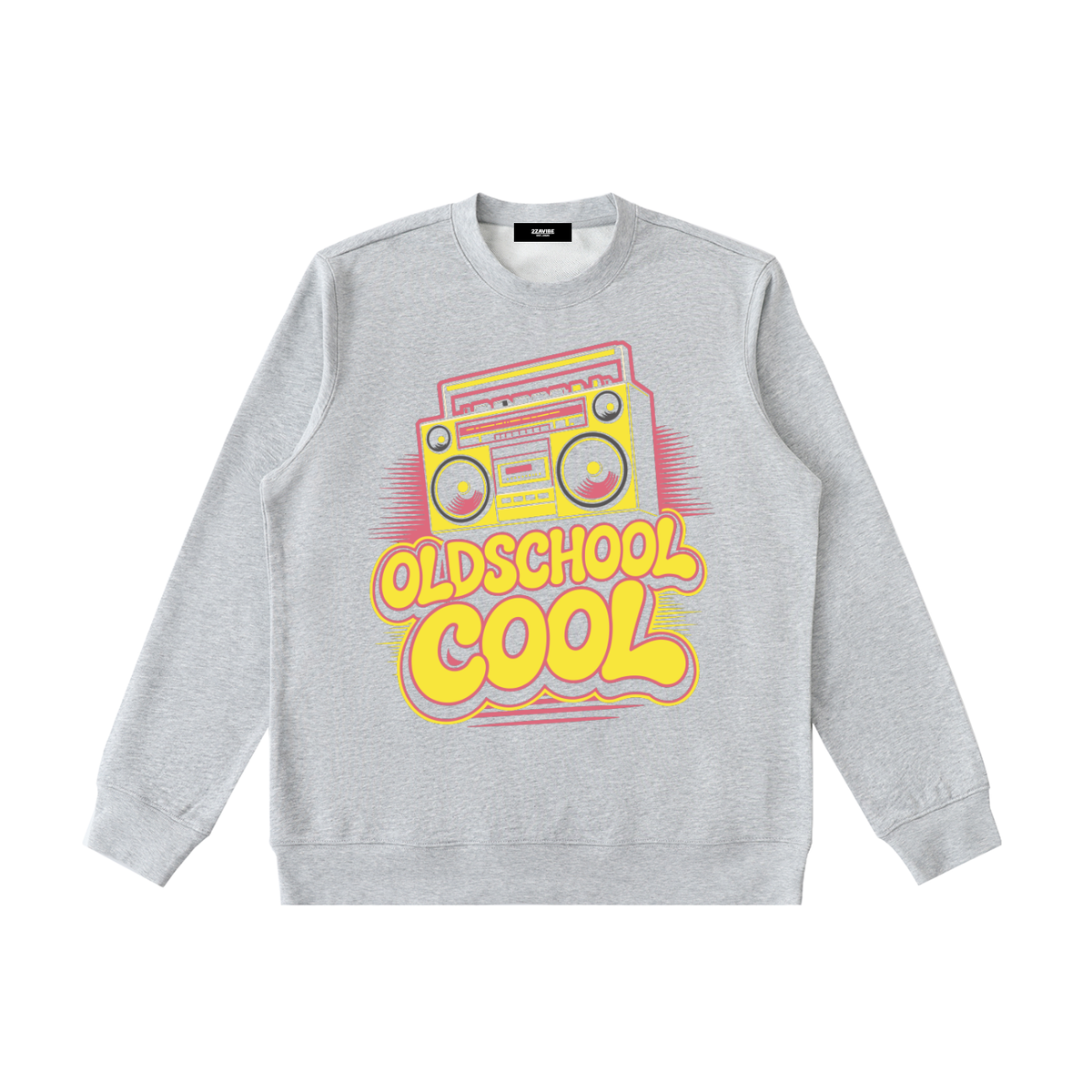 OldSchoolCool Retro Crewneck Sweatshirt in Flower Gray, unisex streetwear