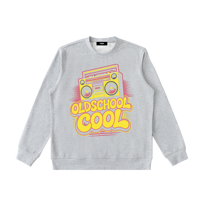 OldSchoolCool Retro Crewneck Sweatshirt in Flower Gray, unisex streetwear
