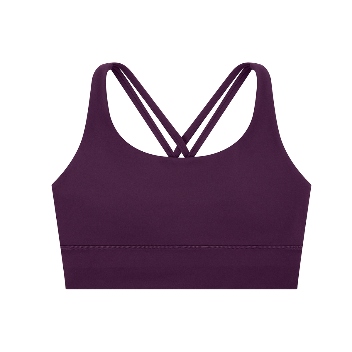 Tandem Strappy Longline Sports Bra in Purple, women's activewear