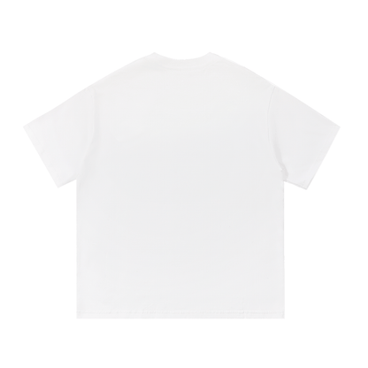 White Essential Cotton T Shirt back view, soft breathable casual unisex tee with regular fit and round neck.