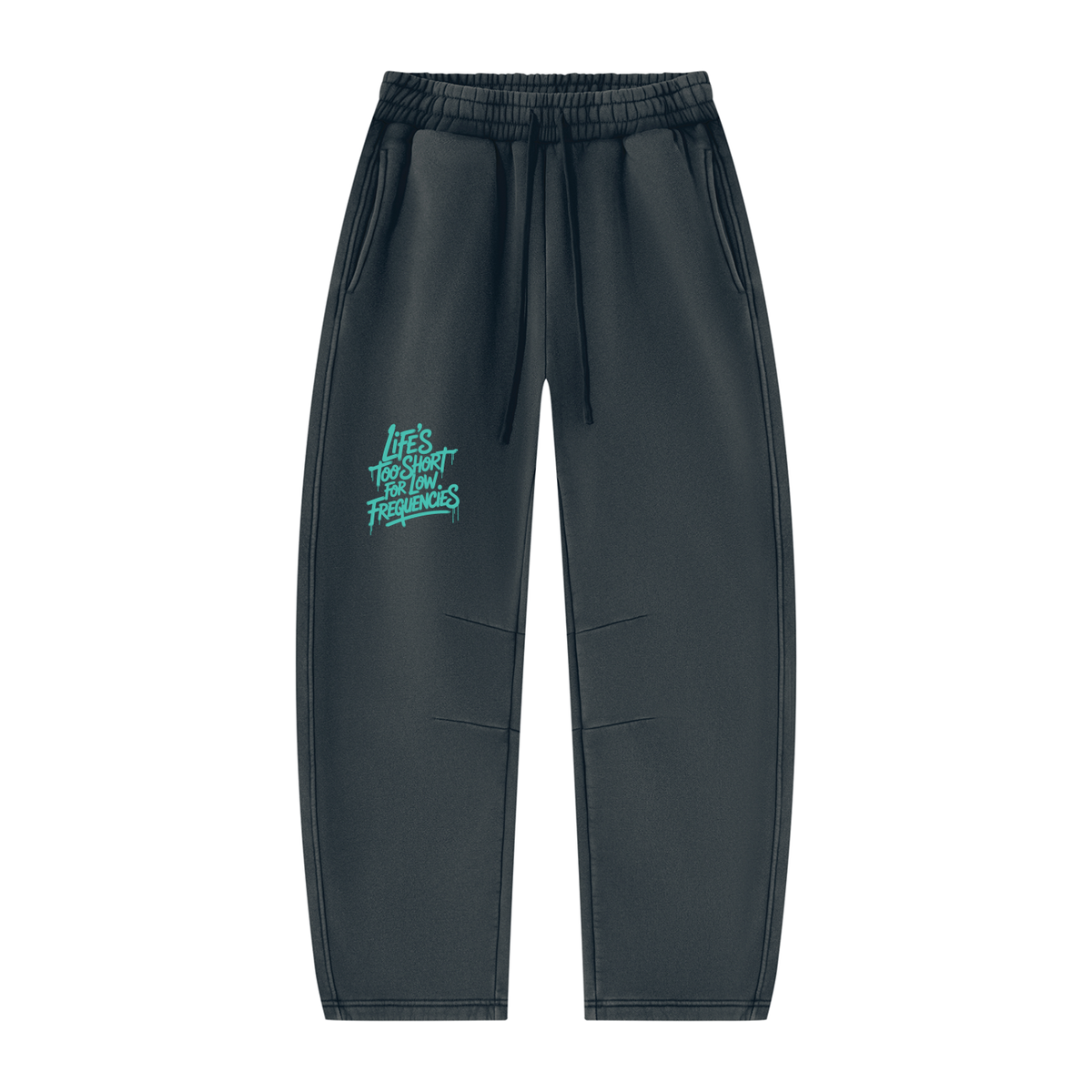 Low Frequencies Barrel Leg Sweatpants in Navy Blue, unisex streetwear