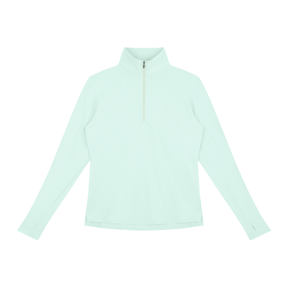 Recover Waffle Quarter-Zip in Light Green, women's activewear