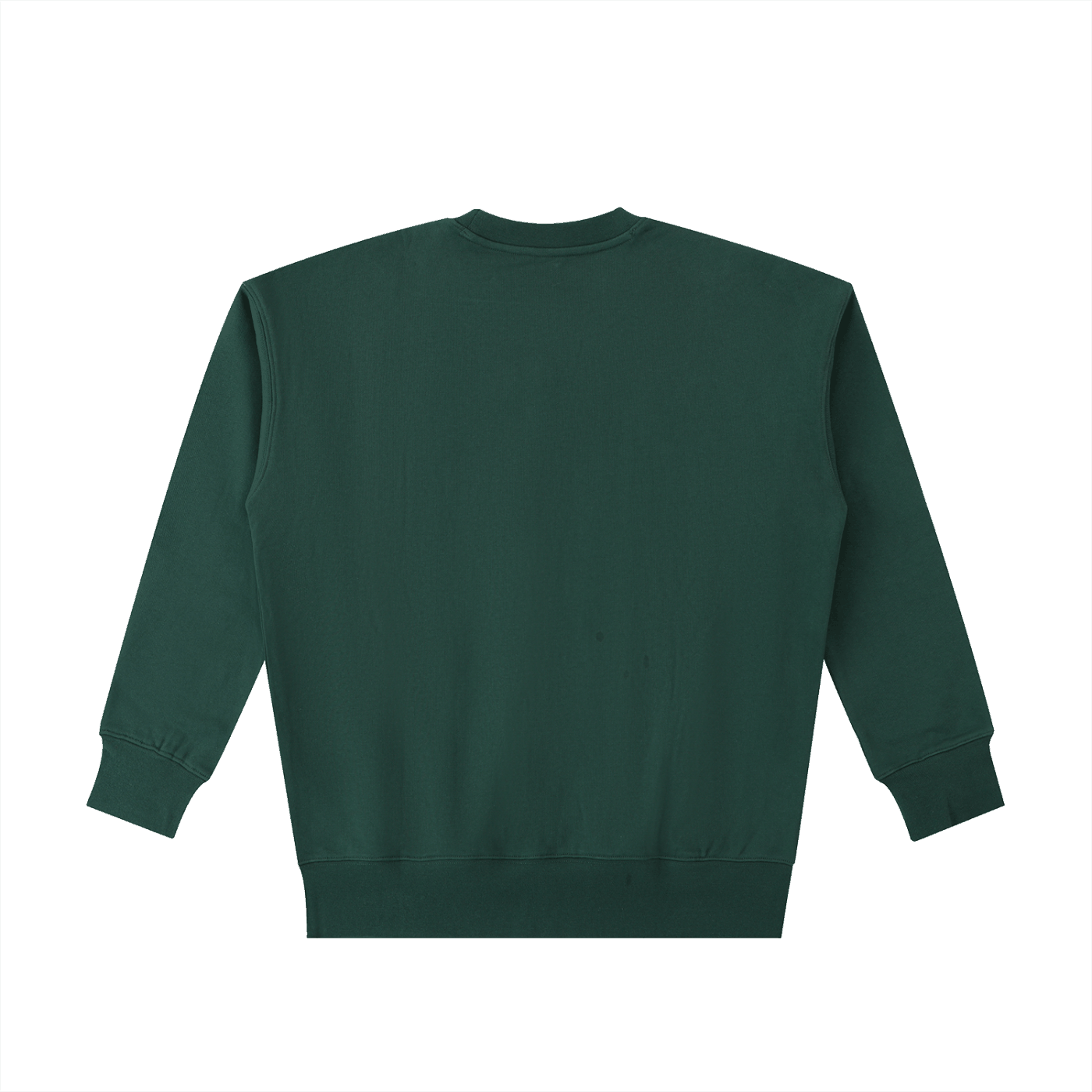 Funkdafied Essential Heavyweight Cotton Sweatshirt in dark green, oversized fit, long sleeves, round neckline, 100% cotton breathable streetwear sweater.