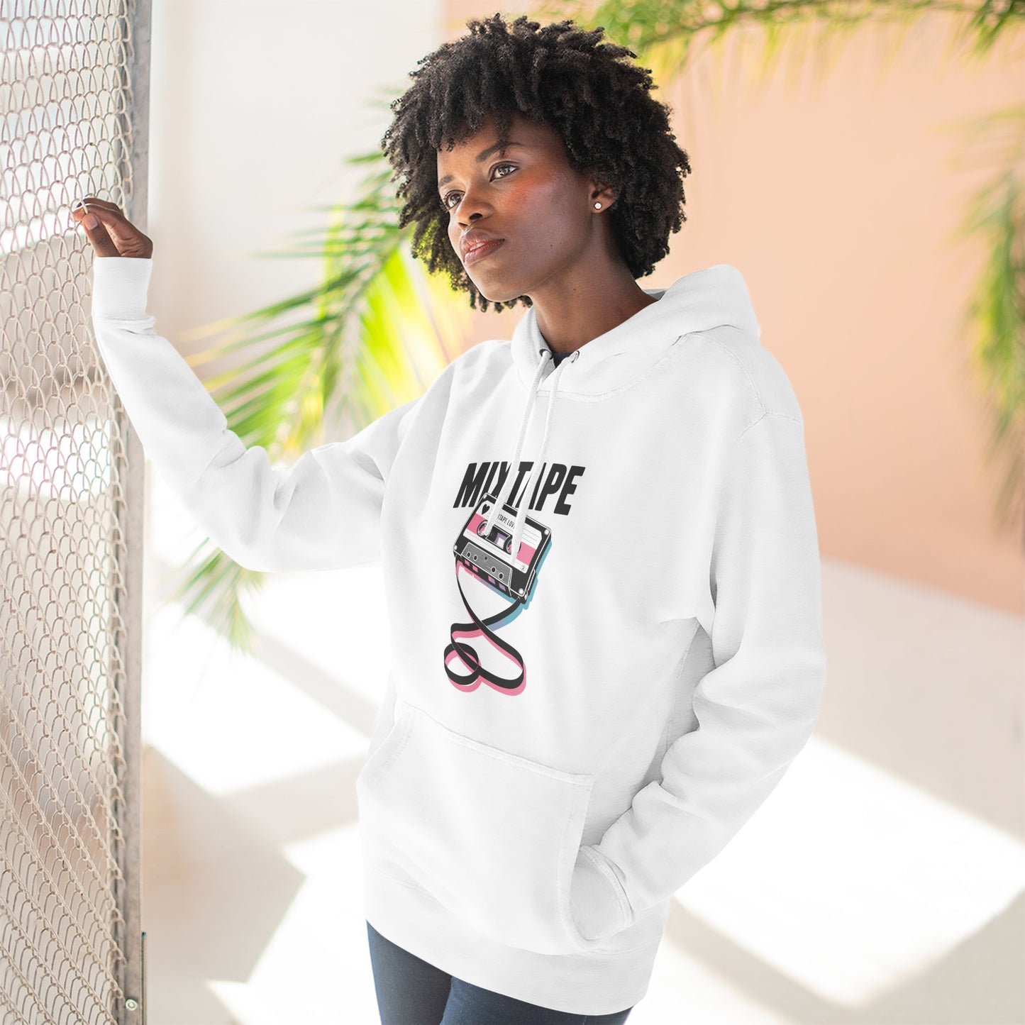 Retro Mixtape Fleece Hoodie | Nostalgic Pullover for Music Lovers | Perfect for Cozy Days, Gifts, Casual Style, Music Festivals