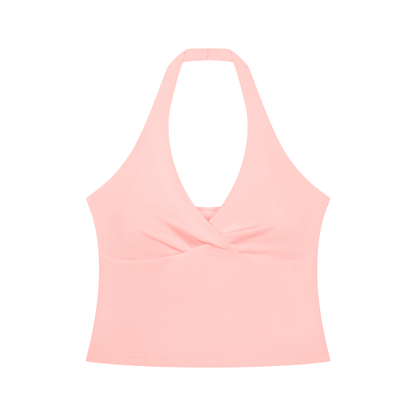 Tandem Halter Crop Top in Pink, women's activewear