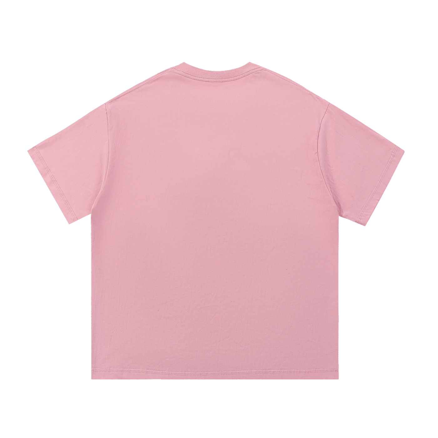 Back view of a pink Essential Cotton T Shirt made of soft breathable 100% cotton with a classic casual fit