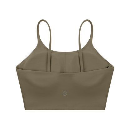 Tandem Spaghetti Strap Sports Bra in Gray Coffee, women's activewear