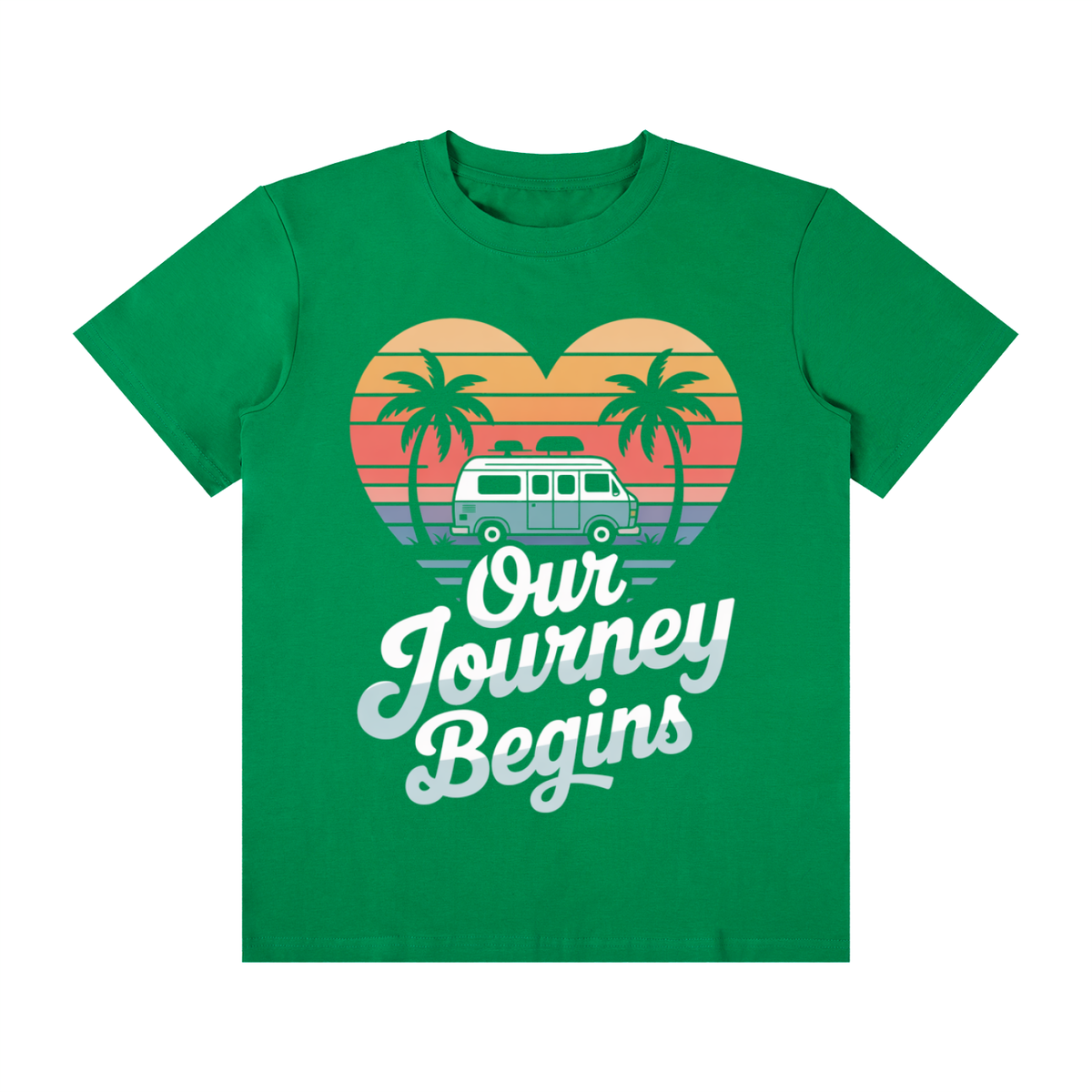 Our Journey Begins Classic Tee in Fern Green, unisex streetwear
