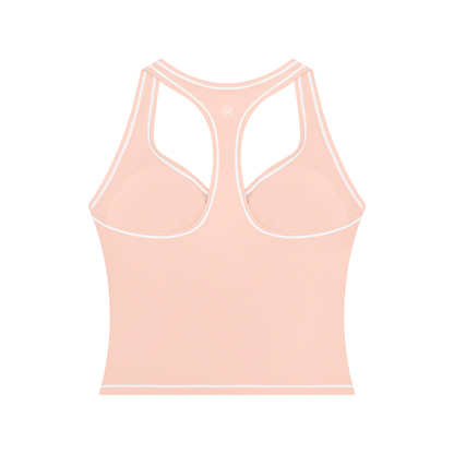 Stride Topstitch Crop Tank in Light Pink, women's activewear