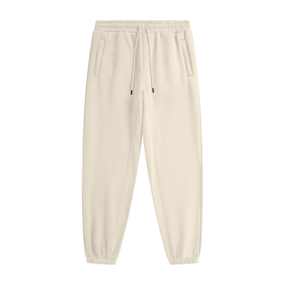 Essential Heavyweight Fleece Joggers in Cream Apricot, unisex streetwear