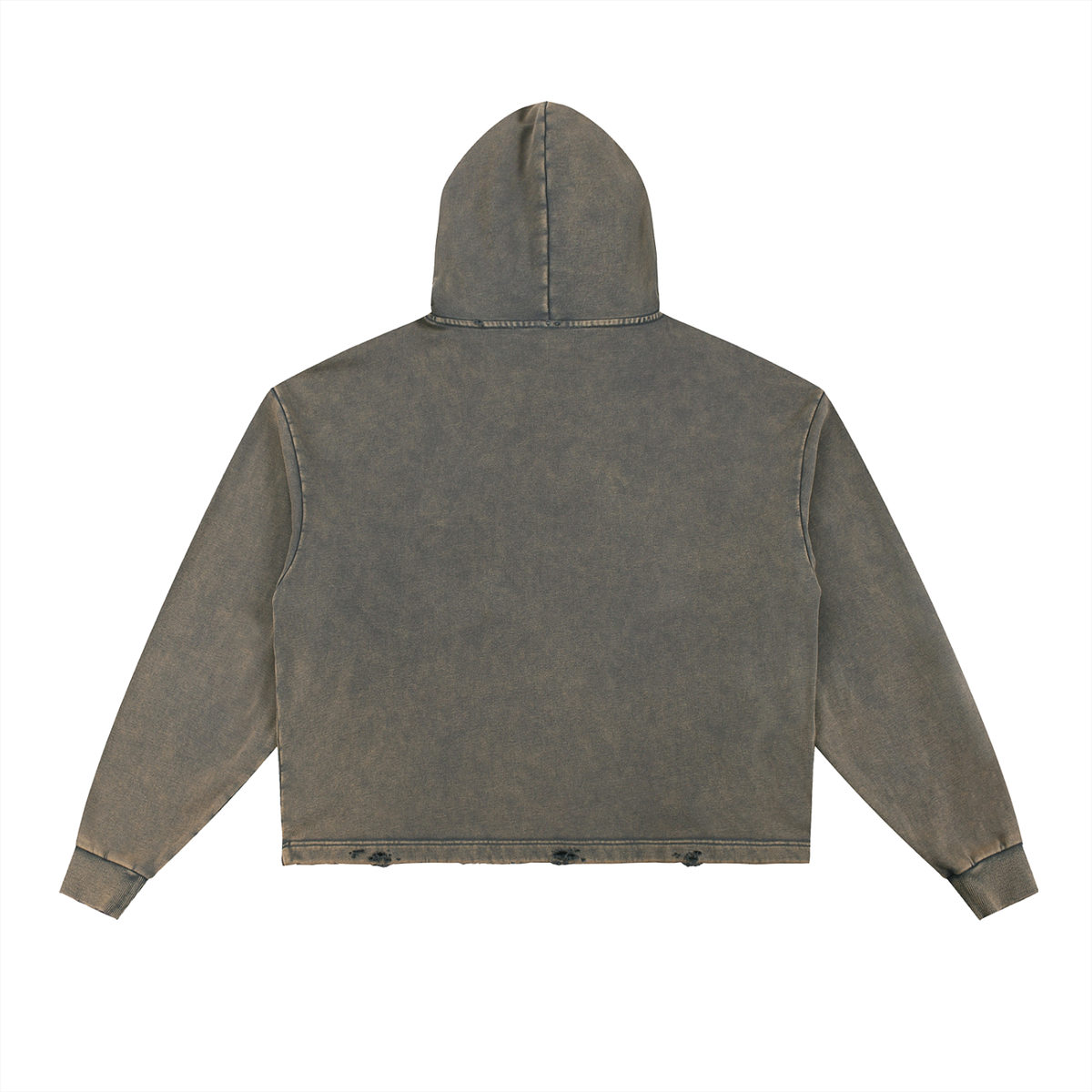 Essential Raw Seam Vintage Wash Hoodie, unisex streetwear, view 2