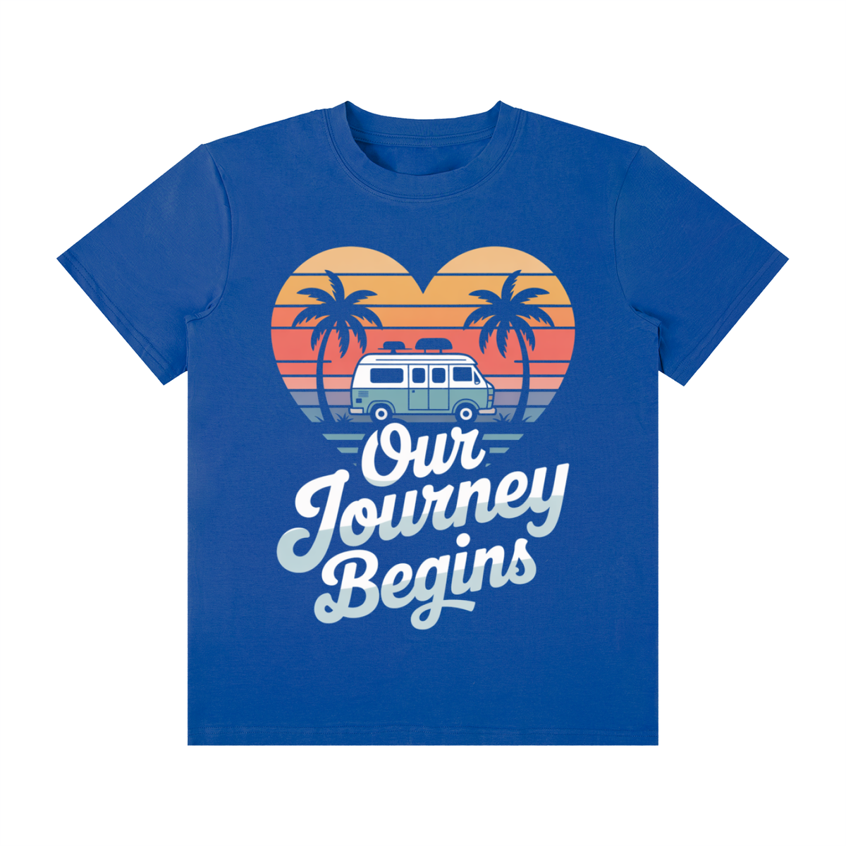 Our Journey Begins Classic Tee in Lapis Blue, unisex streetwear