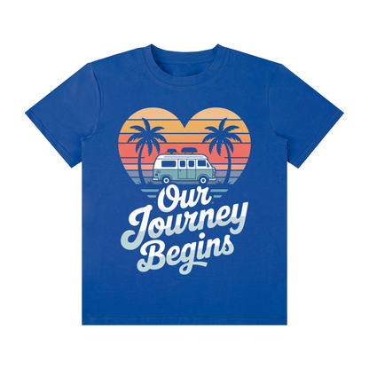 Our Journey Begins Classic Tee in Lapis Blue, unisex streetwear