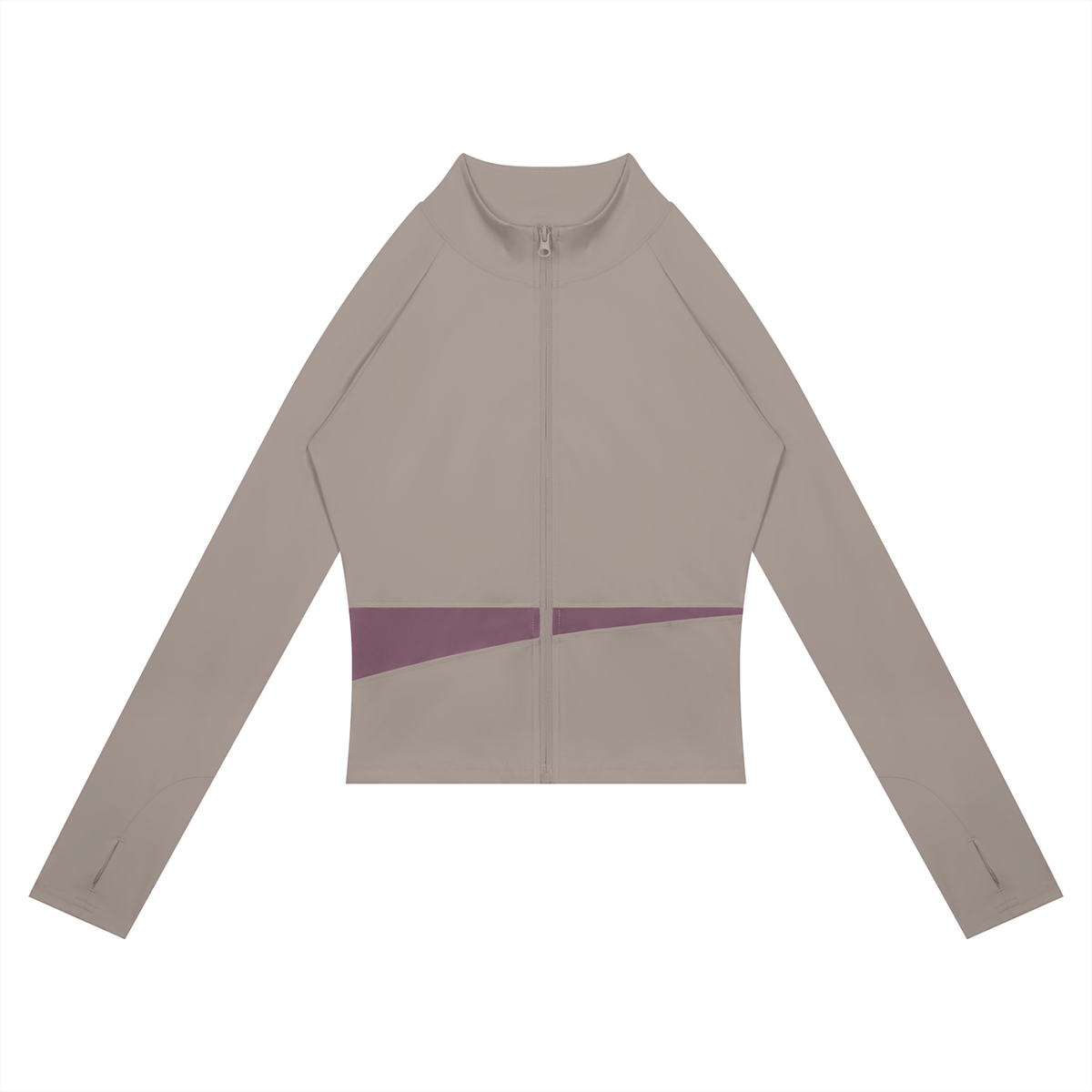 Block Cropped Track Jacket in Gray Purple with Misty Purple, women's activewear
