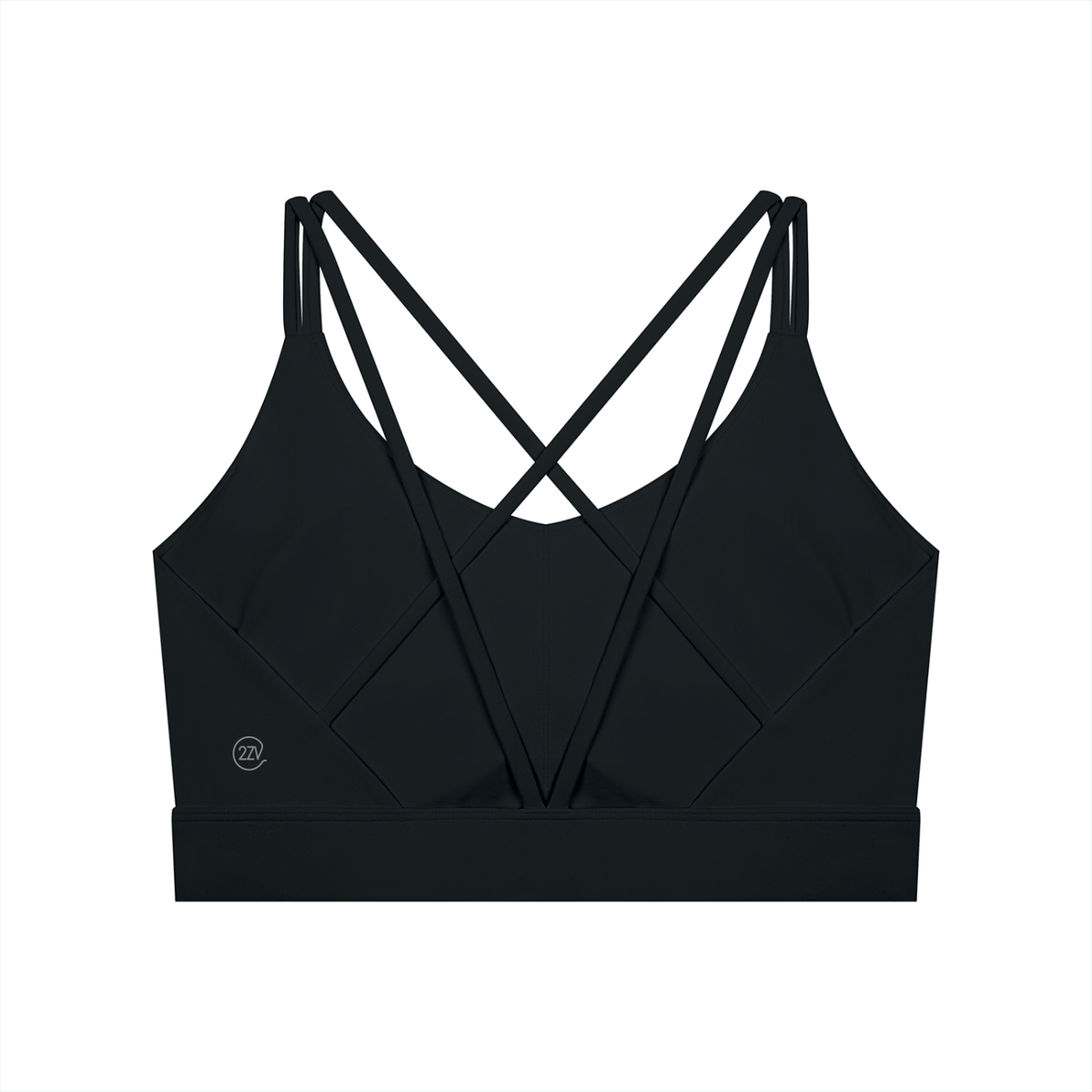 Tandem Cross-Over Sports Bra in Black, women's activewear