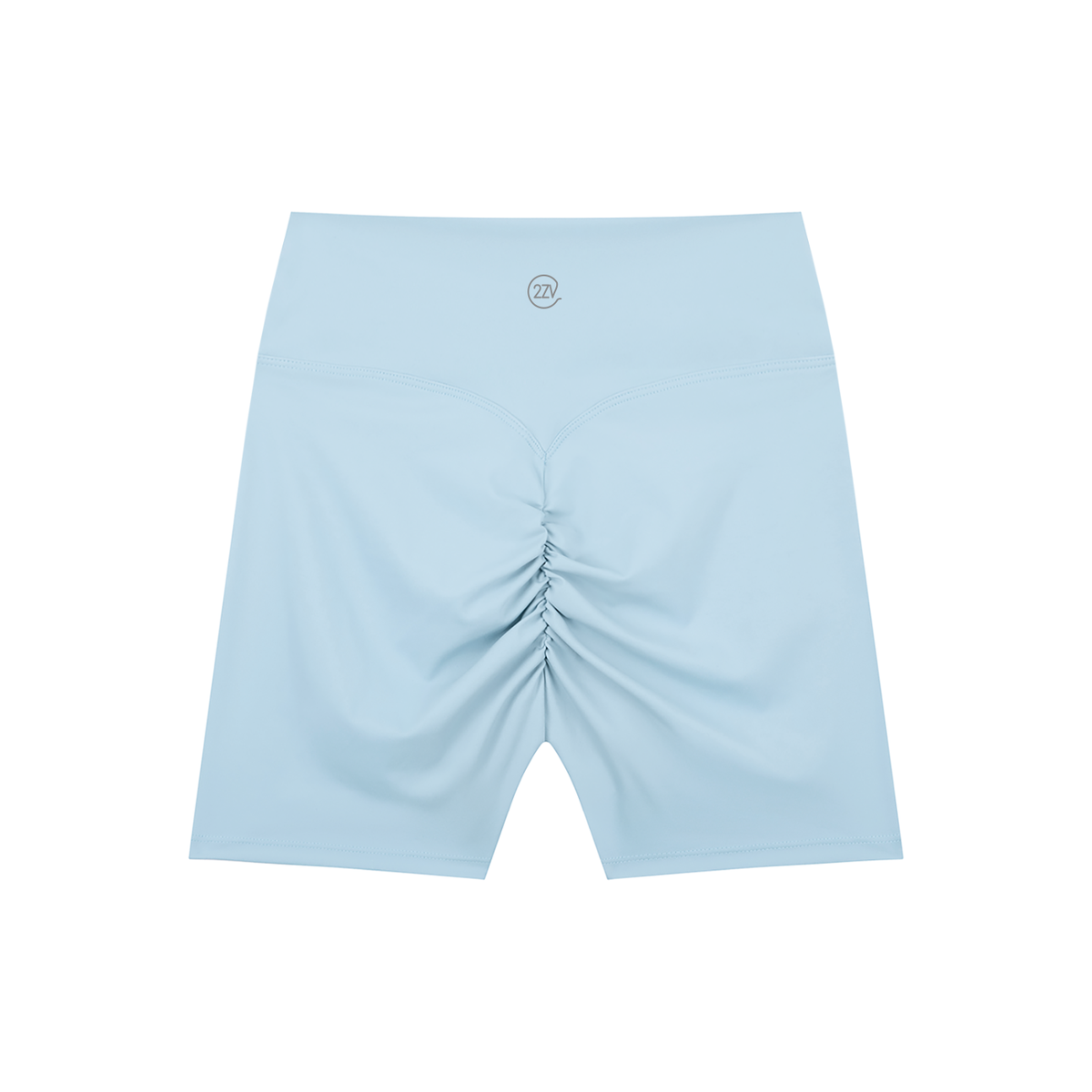 Tandem Strappy Biker Shorts in Sky Blue, women's activewear